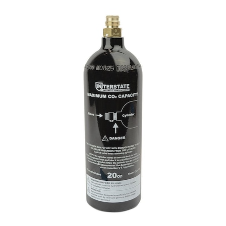 Interstate Pneumatics 20 Oz. CO2 Pin Valve Cylinder Tank Paintball WRCO2-CL20